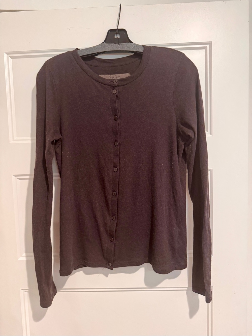 Enza Costa Cashmere Long Sleeve Brown Cardigan Sweater Size XL women EUC